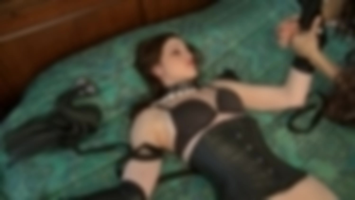 Corset laced, strap-on loaded, grace deactivated